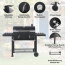 Outdoor Charcoal Grill Double-door with Liftable Charcoal Trays-Captiva Designs