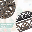 PHI VILLA 59" Patio Dining Table Cast Aluminum Golden Bronze with 1.97" Umbrella Hole