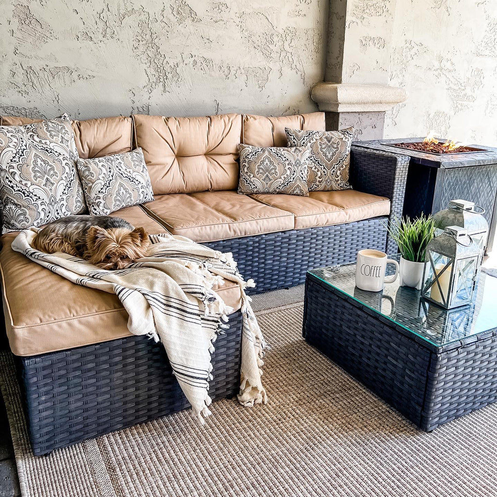 Don 3 piece rattan sectional cheap