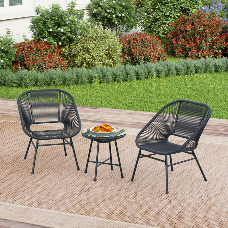 Phi Villa 3-Piece Outdoor Wicker Conversation Set