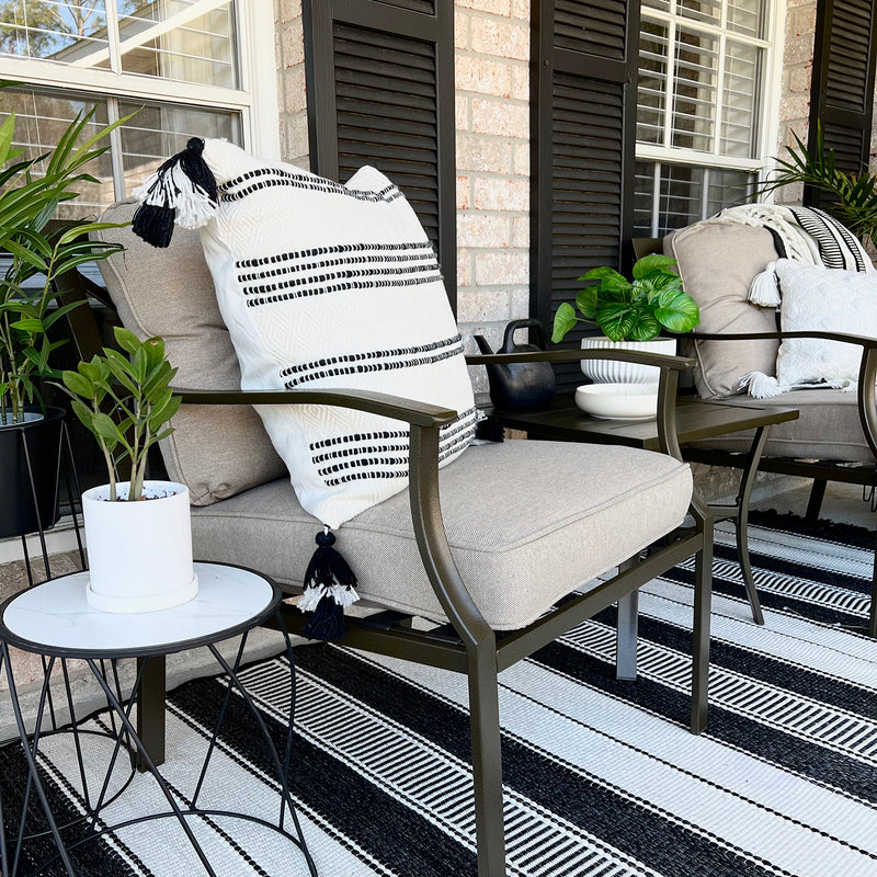 PHI VILLA 3-Piece Patio Padded Conversation Set With Cushions