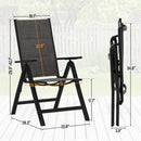 PHI VILLA 7 piece/ 9 piece Patio Dining Set With Folding Aluminum & Textilene Chairs and Extendable Steel Table