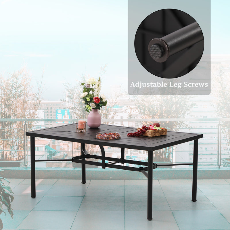 Phi Villa Outdoor Metal Rectangle Dining Table