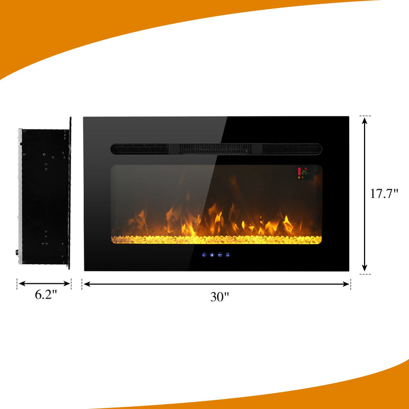 PHI VILLA 1500W Wall Recessed Electric Fireplace