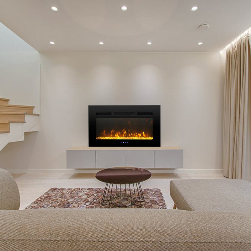 PHI VILLA 1500W Wall Recessed Electric Fireplace