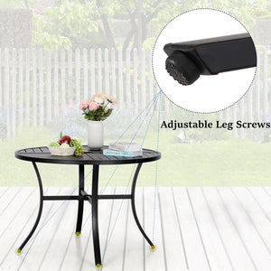 Phi Villa 42‘’ Outdoor Metal Slat Steel Round Dining Table