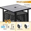 PHI VILLA Outdoor Bistro Side Table with Umbrella Hole