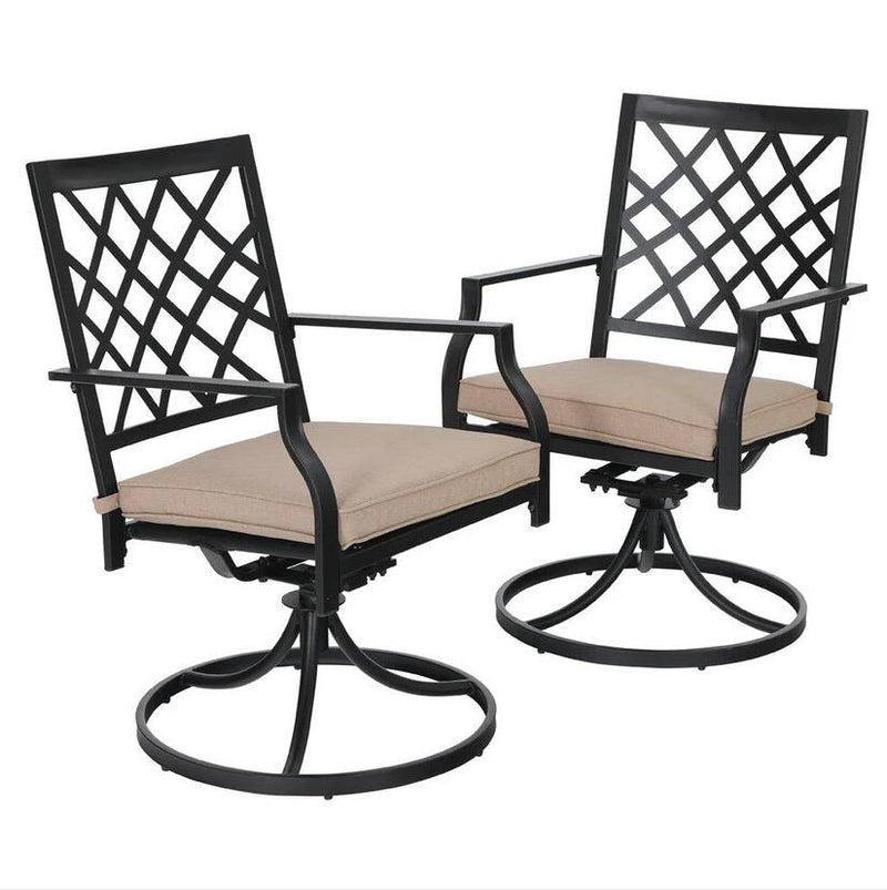Phi Villa Outdoor Metal Dining Chairs fits Garden Backyard Chairs Furniture - Set of 2