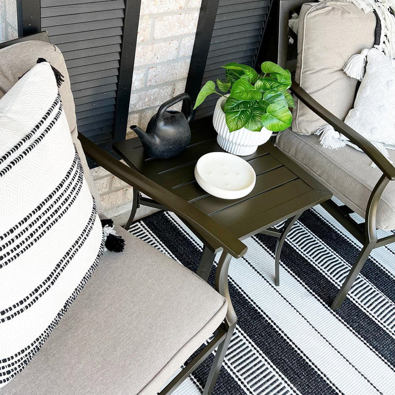 PHI VILLA 3-Piece Patio Padded Conversation Set With Cushions