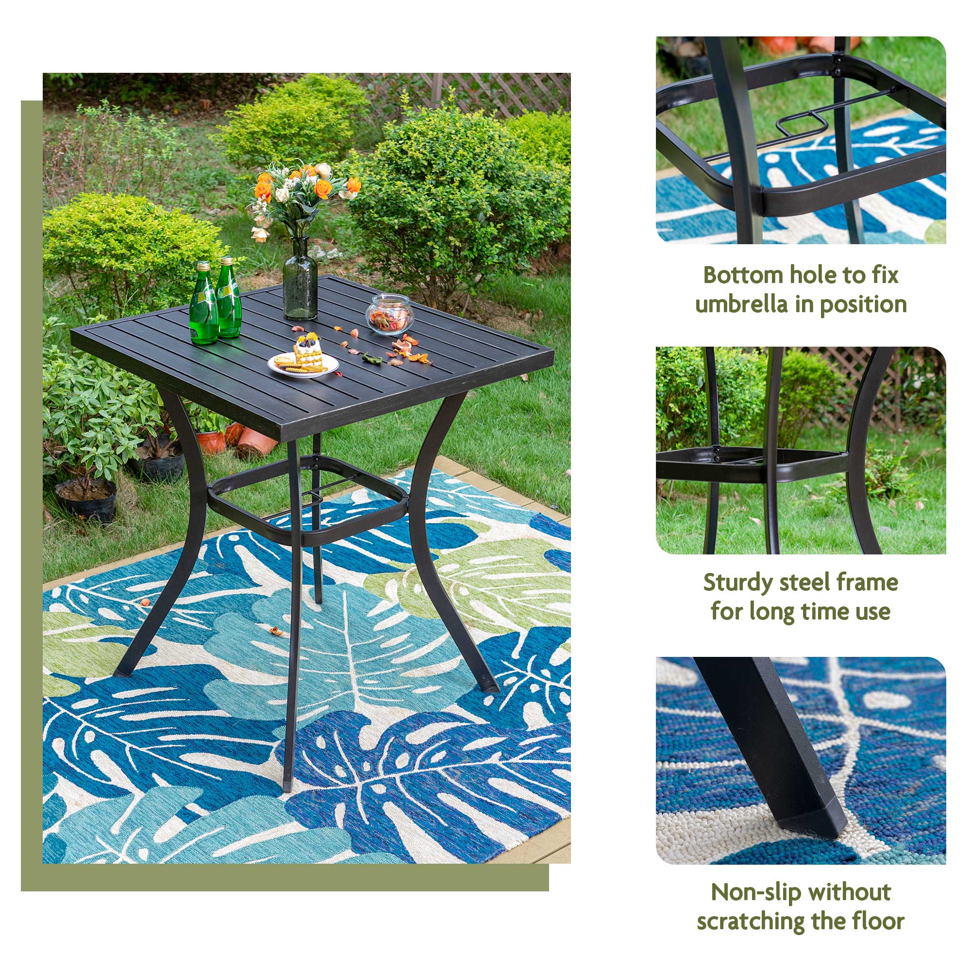 colored patio bar and umbrella sets Double-Top Cantilever with Base allowing you to easily move from 1 conversation to the next. Phi Villa 31" Patio Square