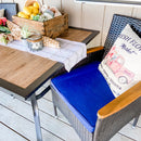 Phi Villa 5-Piece Patio Dining Set Wood-Look Table and 4 Rattan Chairs with Cushions