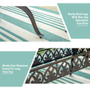 PHI VILLA 59" Patio Dining Table Cast Aluminum Golden Bronze with 1.97" Umbrella Hole