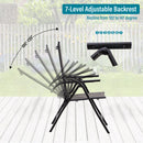 PHI VILLA 7 piece/ 9 piece Patio Dining Set With Folding Aluminum & Textilene Chairs and Extendable Steel Table