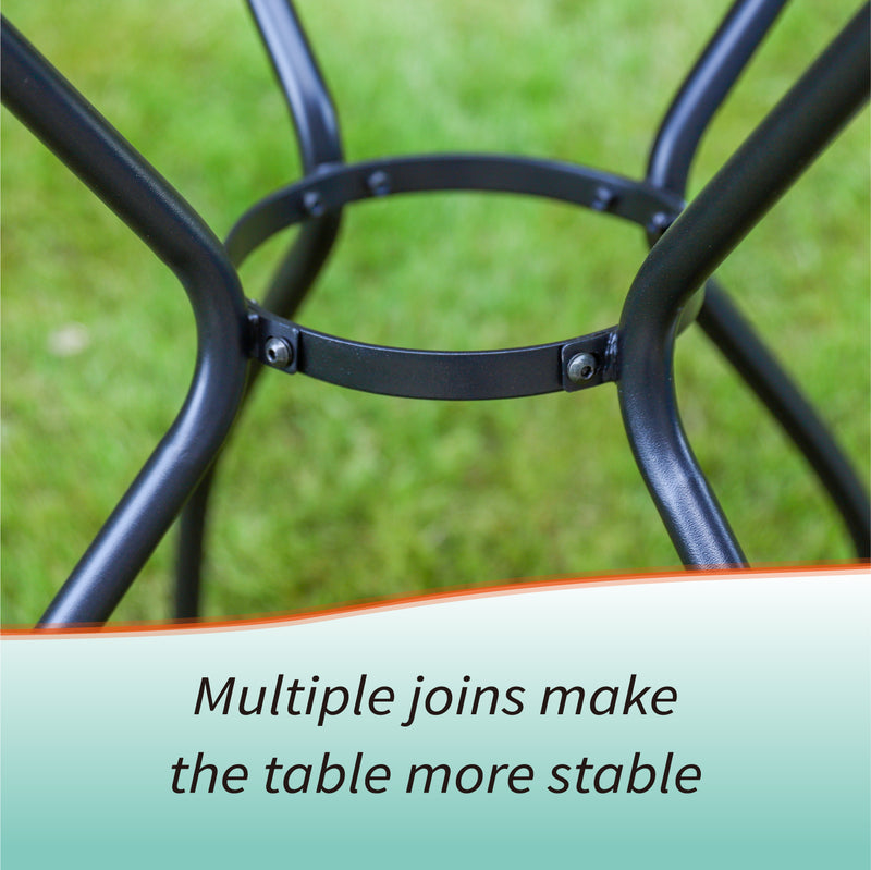 PHI VILLA Outdoor Mesh Steel Square Table Patio Bistro Table