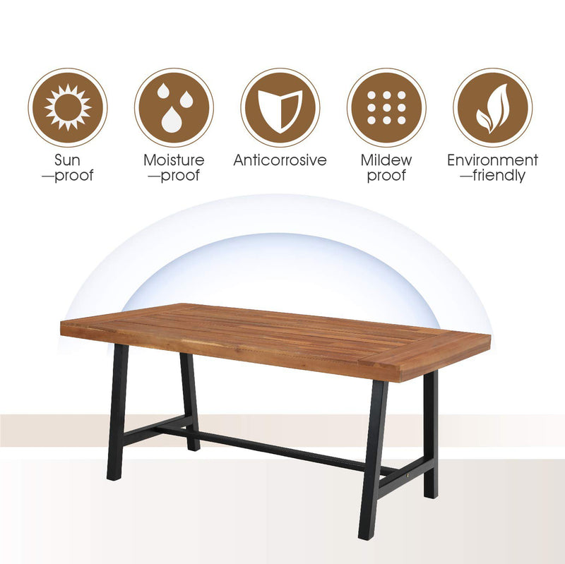 Phi Villa 6-Piece Patio Modern Acacia Wood Dining Set