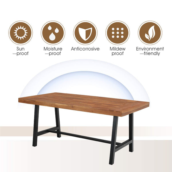 Vine 7 Piece Patio Dining Set with Acacia Wood Table