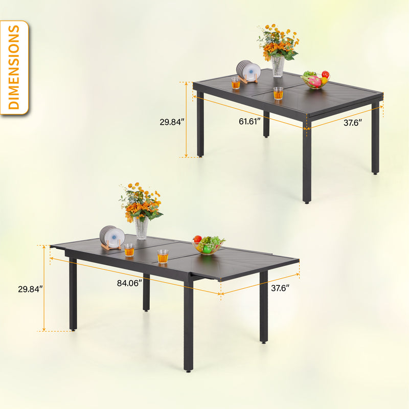 7/9-Piece Outdoor Dining Set with Extendable Table for Multiple Uses PHI VILLA