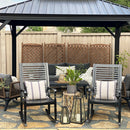 PHI VILLA Outdoor 1 Piece Acacia Wood Rocking Chair Garden Rocker Chair