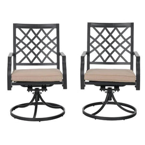 Phi Villa Outdoor Metal Dining Chairs fits Garden Backyard Chairs Furniture - Set of 2