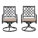 Phi Villa Outdoor Metal Dining Chairs fits Garden Backyard Chairs Furniture - Set of 2