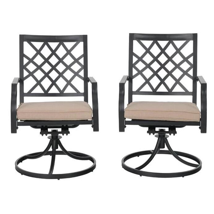 Phi Villa Outdoor Metal Dining Chairs fits Garden Backyard Chairs Furniture - Set of 2