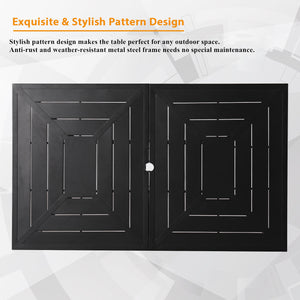 Phi Villa Patterned Outdoor Metal Rectangle Dining Table