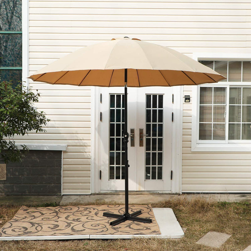 Phi Villa 10ft 16 Fiberglass Ribs Patio Umbrella with Push Button Tilt & Crank