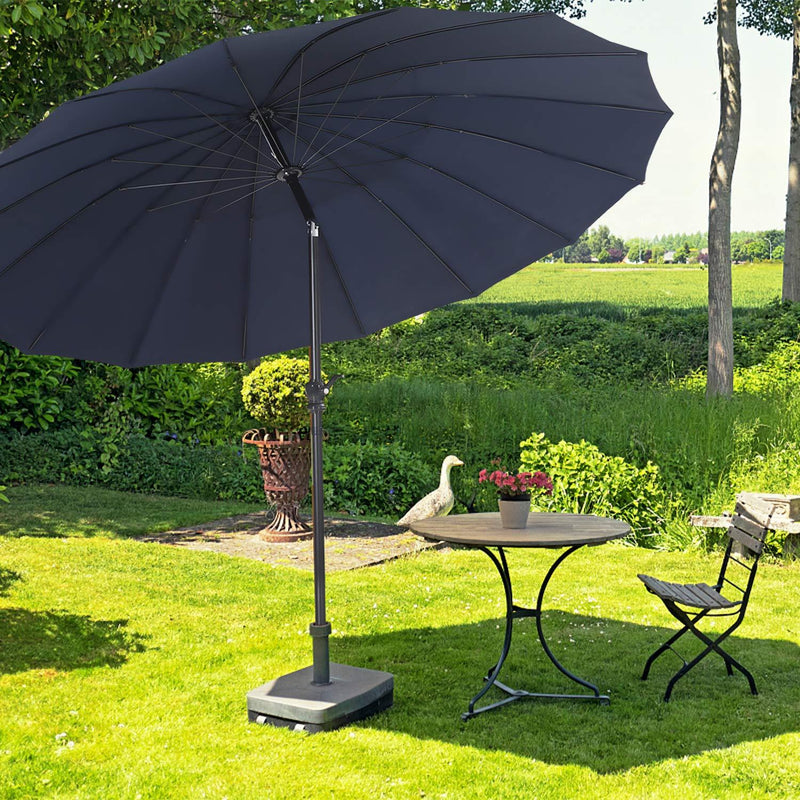 Phi Villa 10ft 16 Fiberglass Ribs Patio Umbrella with Push Button Tilt & Crank