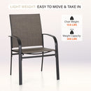 Phi Villa 5-Pcs Patio Dining Set 4 Textilene Fixed Chairs & Table