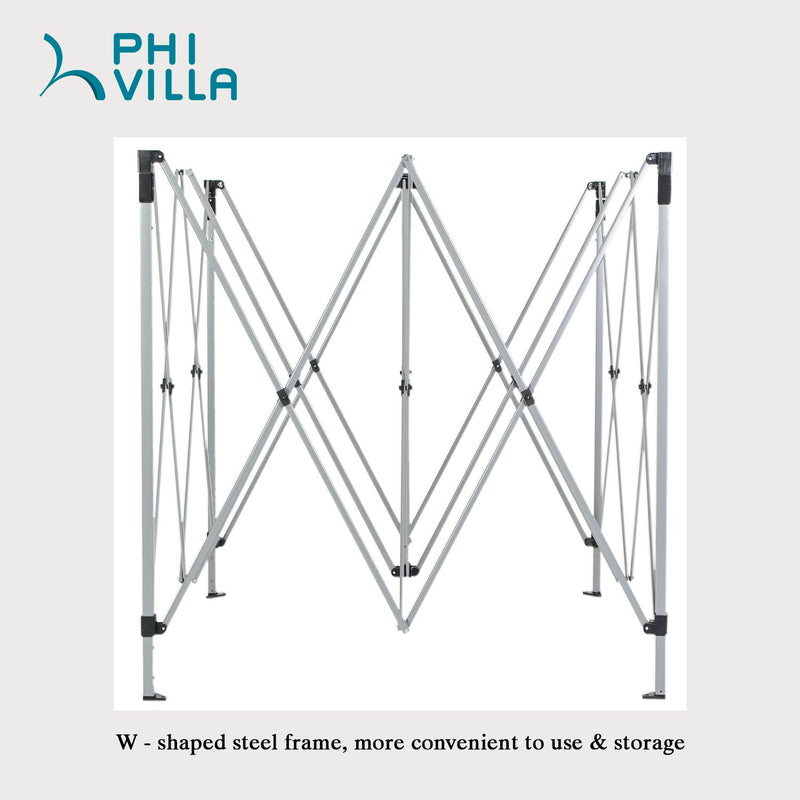 PHI VILLA 10' x 10' Instant Commercial Canopy Straight Leg