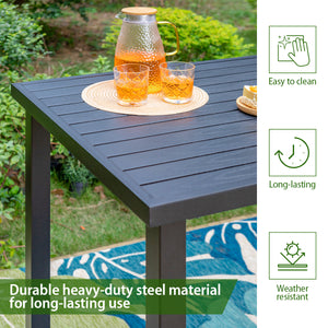 Phi Villa 56" Pub Rectangular Steel Bar High Table