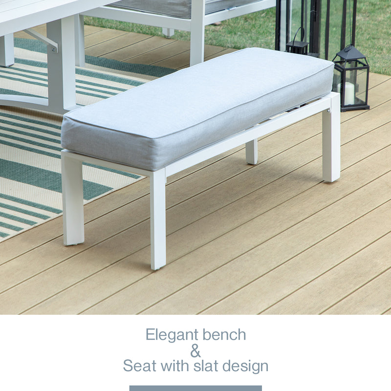 Phi Villa 5-Piece Aluminium Frame Patio Conversation Sofa Set