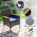 PHI VILLA 7-Piece Outdoor Dining Set with Rattan Cushioned Chairs & Steel Panel Table