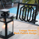 5-Piece Outdoor Dining Set 4 Cushioned Swivel Chairs and Larger Square Table PHI VILLA