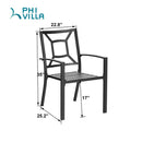 Patio Stackable Dining Chairs for Deck,Backyard PHI VILLA