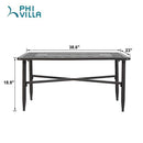 PHI VILLA Cast Aluminum Outdoor Patio Retro Tea Table