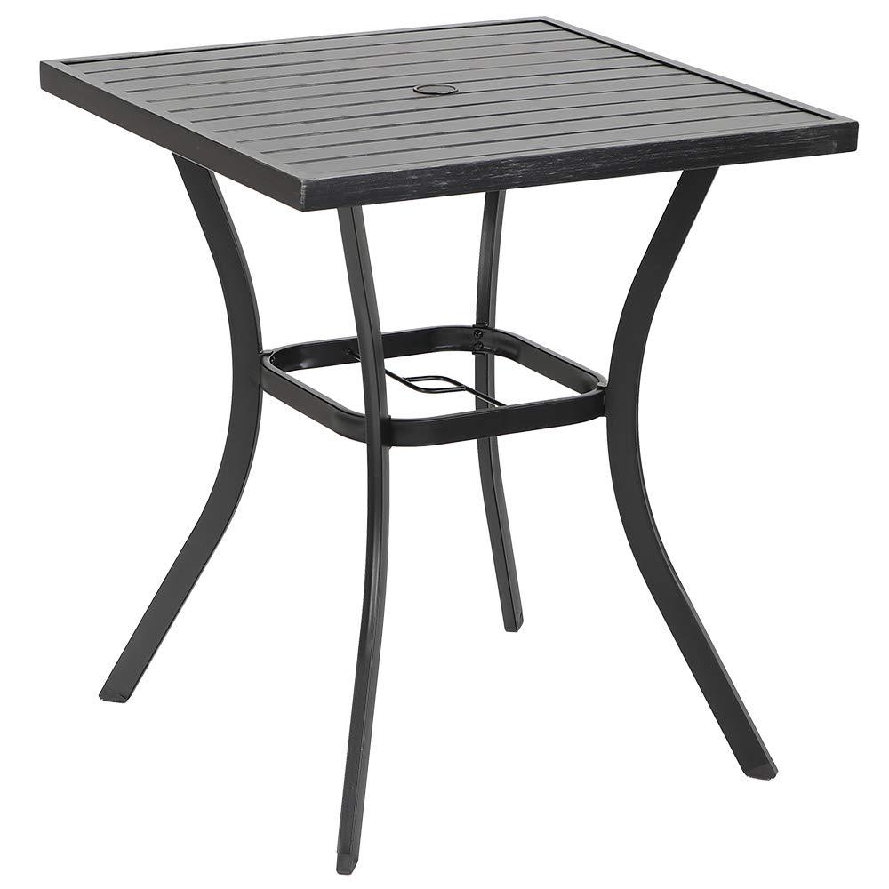 bar height patio table with umbrella hole DIFY Table, Walnut 28" Round Outdoor Pub 1.57" for Bistro, Garden, Poolside and Balcony : Patio, Lawn & Garden it is rust Patiomore Patio Bar Table, Outdoor