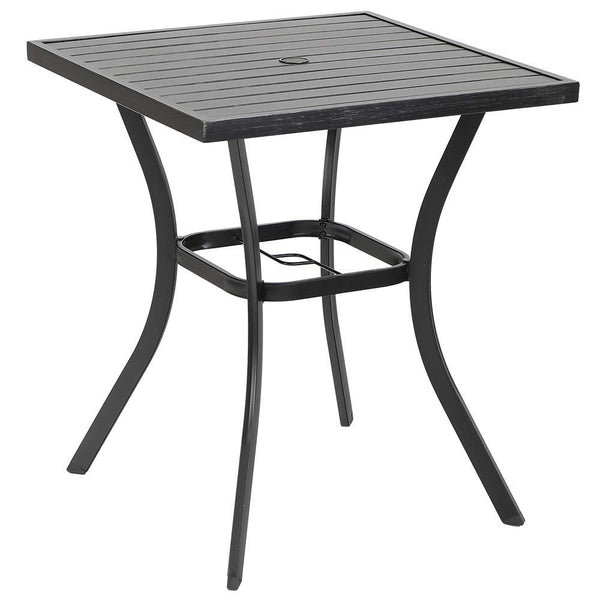 Phi Villa Patio 31" Square Height Bar Table with Umbrella Hole - 36" Height Coating Old Craft