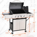 Patio Propane Grill BBQ with 4 x 8000 BTU Burners and 10,000 Side Burner-Captiva Designs