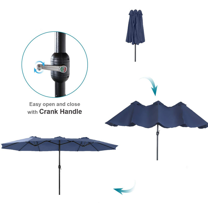 PHI VILLA 13ft Double-Sided Outdoor Large Umbrella