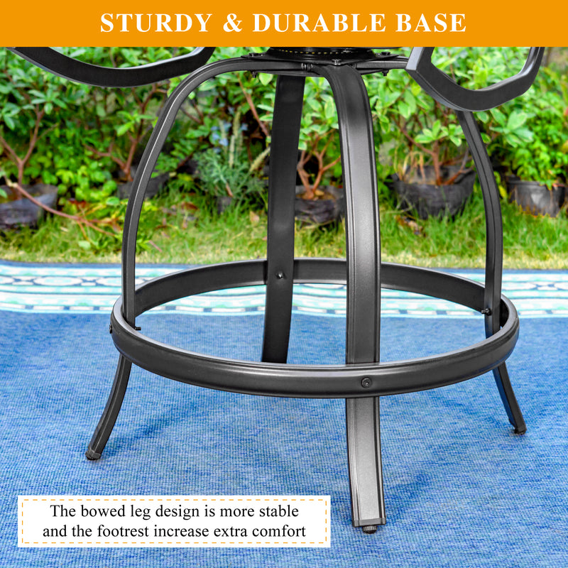 Phi Villa Outdoor Swivel Textilene Bar Stools