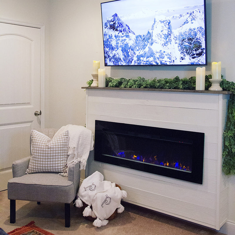 PHI VILLA 40/50 Inch 1500W Insert & Wall Mounted Electric Fireplace