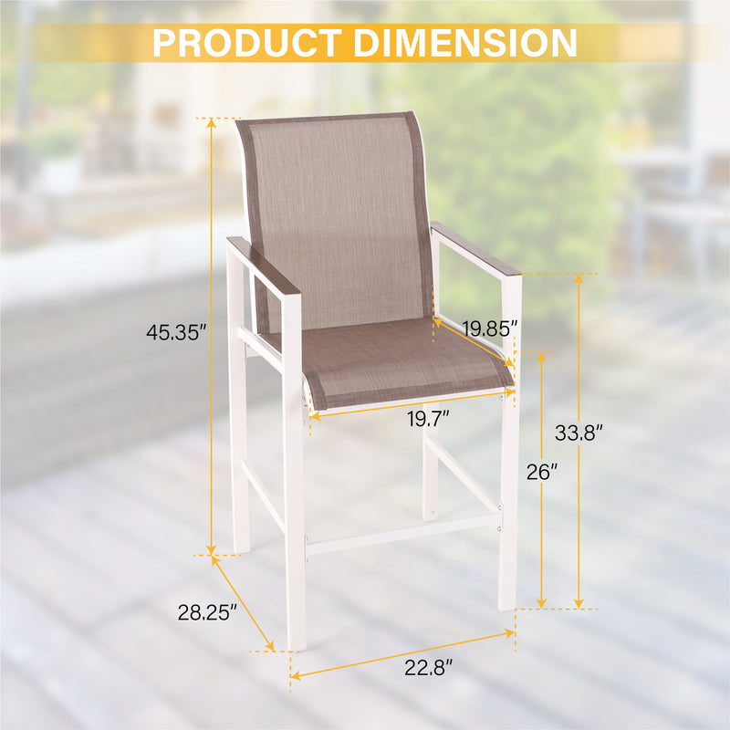 PHI VILLA Outdoor 5-Piece Steel Bar Set