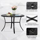 Phi Villa 42‘’ Outdoor Metal Slat Steel Round Dining Table