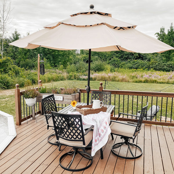 6 piece outdoor dining set with umbrella shop