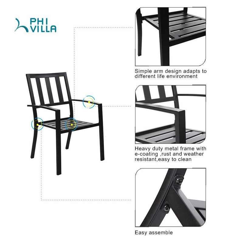 9-Piece Patio Dining Set with 60" Large Square Table for Garden, Big Family PHI VILLA