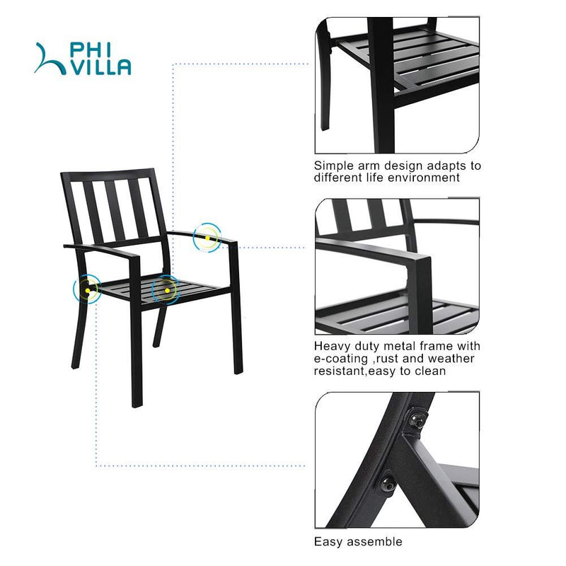 Classic 5-Piece Outdoor Dining Set for Garden Backyard PHI VILLA