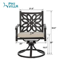 PHI VILLA Cast Aluminum Patio Dining Chairs