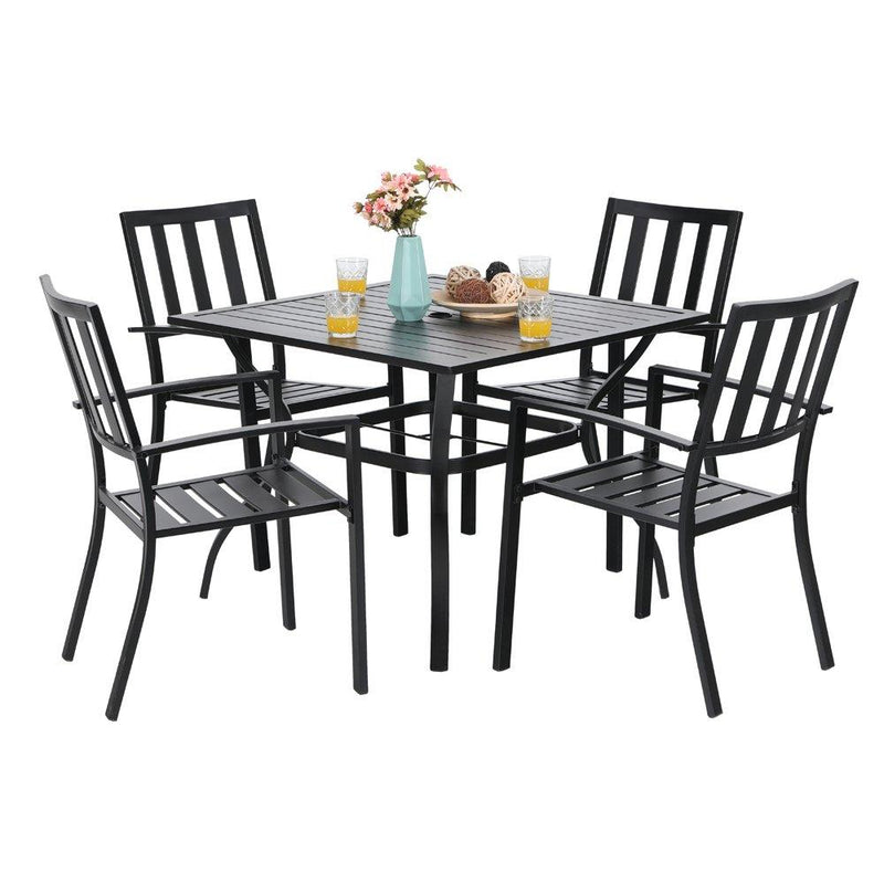 Classic 5-Piece Outdoor Dining Set for Garden Backyard PHI VILLA