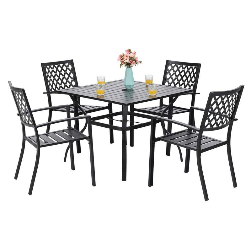 Classic 5-Piece Outdoor Dining Set for Garden Backyard PHI VILLA